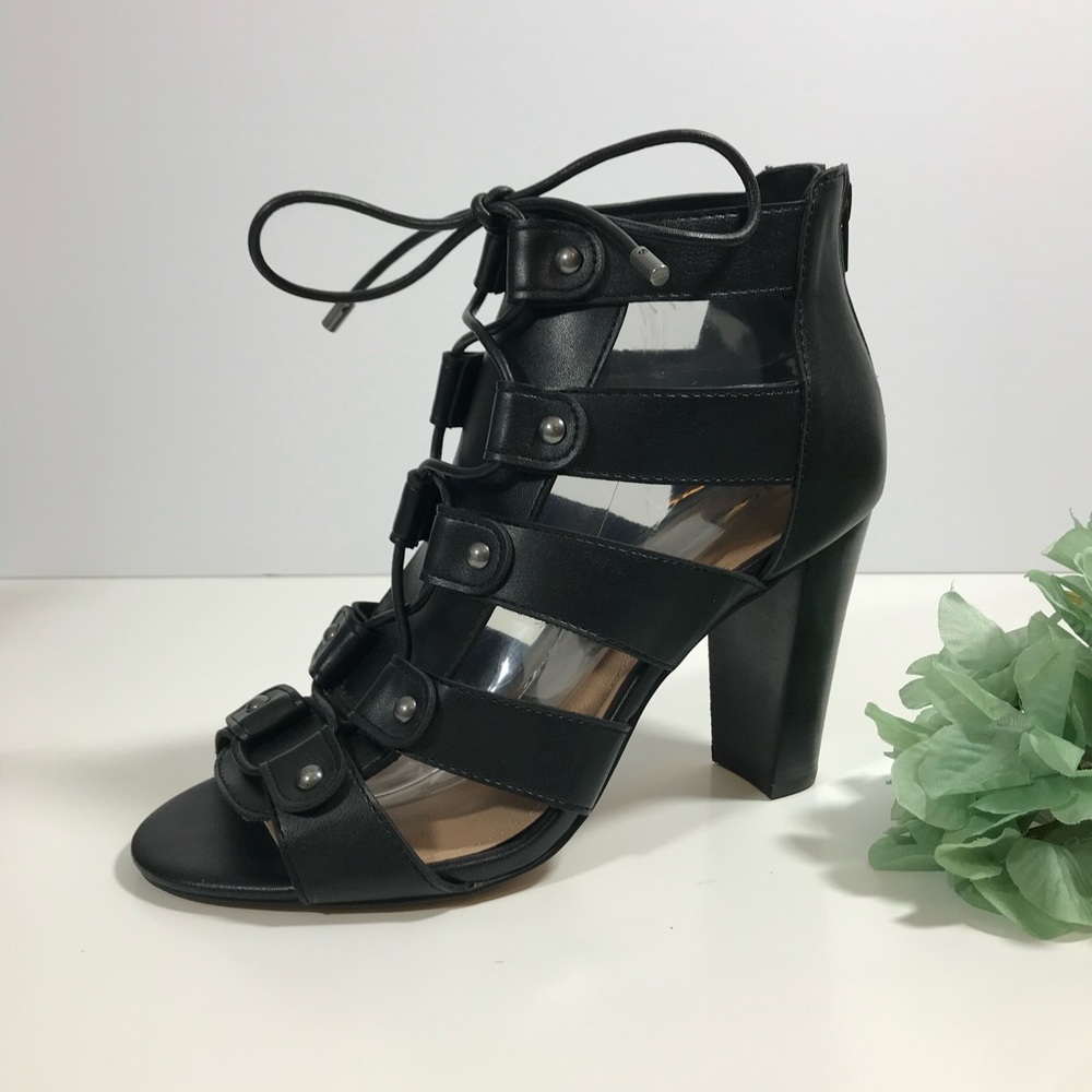 Torrid women’s gladiator heel sandals 8.5 W Black Lace Up